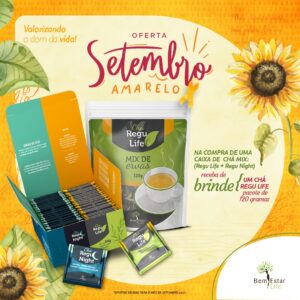 Chá MIX Regu Night e Chá Regu 60 saches BRINDE 1 Chá Regu Life pacote PROMOÇÃO Bem Estar Life